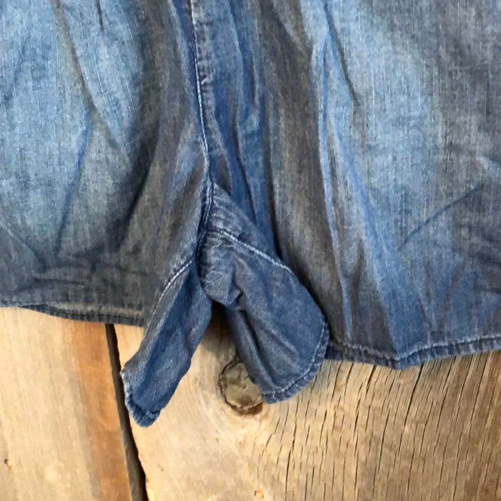 Gap Chambray Blue Denim Shorts Size Large 10 Girls